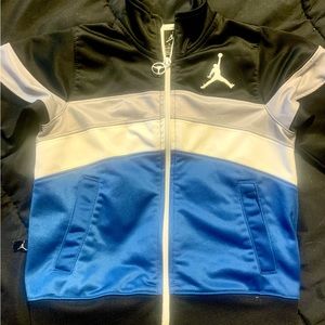 Youth Jordan Zip Up Jacket. Blue, Grey, & White. Size Small(4-5) Perfect.